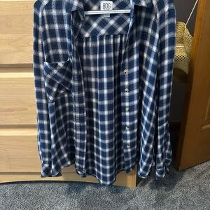 BDG Blue Casual Button Down Shirt